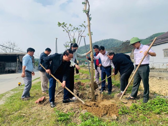 Phường Trung Lương hưởng ứng xây dựng mô hình hoa, cây xanh đô thị